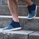 Baabuk - Sky Wooler - Sneakers Hoog - Blauw Denim - Snoersluiting