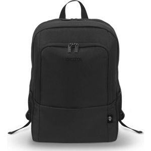 DICOTA Eco Backpack BASE 15-17.3 - Lichte laptoprugzak met beschermende voering en opbergruimte, zwart, zwart.