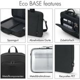 DICOTA D30914-RPET Eco Backpack BASE 13-14.1 - lichte notebook rugzak met beschermvoeriNGS en opbergruimte, zwart