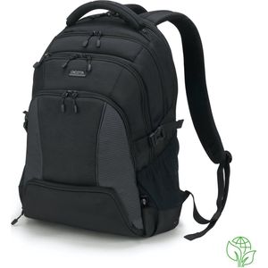 DICOTA ECO Backpack SEEKER rugzak - gemaakt van gerecyclede PET-flessen, afsluitbaar en gewatteerd notebookvak, 13-15,6 inch, zwart