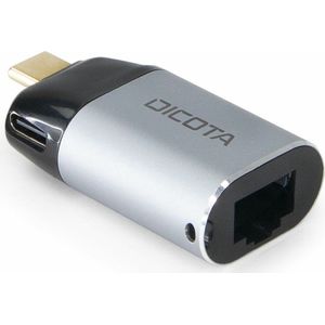 DICOTA - Netwerkadapter - USB-C - RJ-45 - Metalen Behuizing