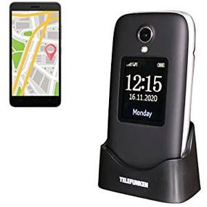 Telefunken - S560 Mobiele Telefoon met Enkele Grote Toetsen voor Senior - Dubbel Scherm - Compatibel met Hoortoestellen - SOS Toets - GPS en WiFi - FM Radio - Zwart