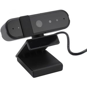 Webcam met Gezichtsherkenning, 1080P HD-Webcam met Autofocus, 120 Graden Groothoek en Privécover, Plug and Play USB PC Webcam PC-camera voor 10 11 Desktop