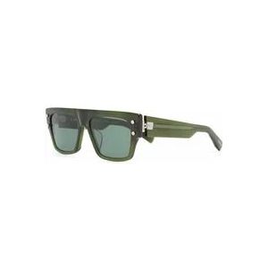 Balmain Groene zonnebril voor dagelijks gebruik , Green , unisex , Maat: 56 MM