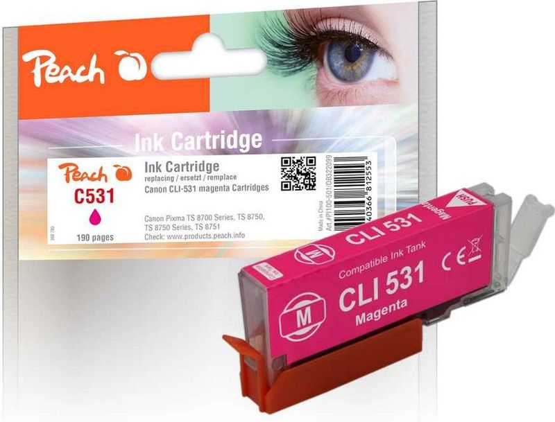Peach PI100-501 inktcartridge 1 stuk(s) Compatibel Normaal rendement Magenta