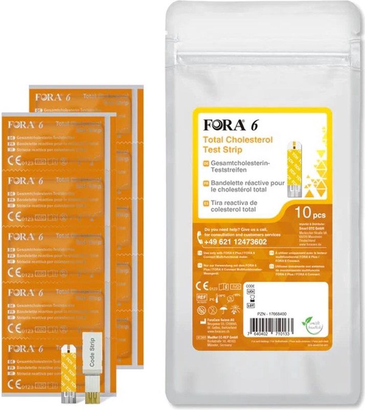 Fora 6 - Cholesterol (TCH) teststrips - 10 stuks