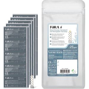 Fora 6 - 3-1 Glucose, Hematocriet, Hemoglobine teststrips - 25 stuks