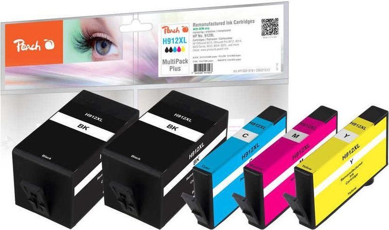 Peach PI300-978 inktcartridge 5 stuk(s) Compatibel Zwart, Cyaan, Magenta, Geel