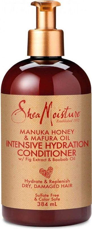 SheaMoisture Intensive Hydration Conditioner - Manuka Honey & Mafura Oil - zonder siliconen en sulfaten - 384 ml