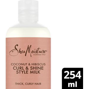 SheaMoisture Curl & Shine Style Milk - Coconut & Hibiscus - zonder sulfaten en siliconen - 254 ml