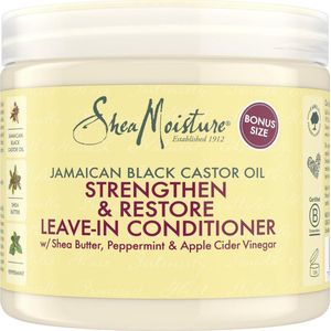 SheaMoisture Strengthen & Restore Leave-In Conditioner - Jamaican Black Castor Oil - zonder siliconen en sulfaten - 431 ml