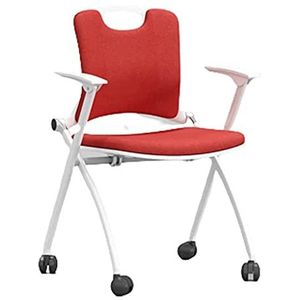 klapstoel Klapstoel Ergonomische rugleuning Stoel op wielen Kantoor Vergaderwerk Klapstoel Vaste fauteuil Thuiskantoor draagbaar