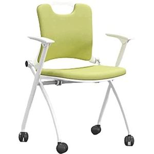 klapstoel Klapstoel Ergonomische rugleuning Stoel op wielen Kantoor Vergaderwerk Klapstoel Vaste fauteuil Thuiskantoor draagbaar