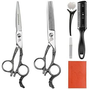6.0 inch haar snijden schaar dunner shears professionele kappers schaar kit kamclip barber accessoires kappers salon levert haar clipper (Maat : Kit 2 schaar)