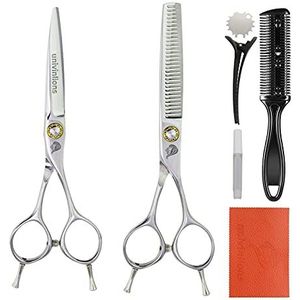 6.0 inch haar snijden schaar lager schroefverdunnende scharen professionele kappers schaar kit kam clip barber accessoires kappers salon levert symmetrisch handvat (Maat : Kit 2 schaar)