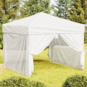 Opvouwbare partytent met zijwanden wit 3x3 m