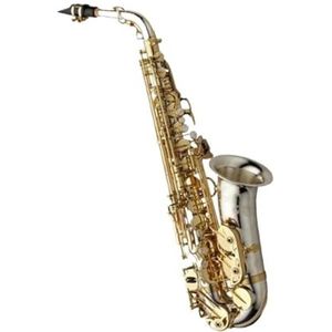 saxofoon kit Japan Altsaxofoon Gouden Sleutel Professionele Zilveren Sax Met Mondstukkoffer (Color : Cloth)