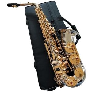 saxofoon kit Altsaxofoon Vernikkeld Gouden Sleutel Super Professionele Sax Mondstukmuziek