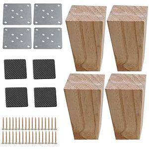 4 stuks 12 cm hoogte massief houten rechte hoek trapeziumvormige meubels benen bank bank kast voeten bank dressoir fauteuil voet (kleur: A sets)