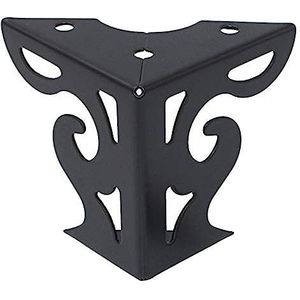 AVIMYA 4 stuks 8 cm metalen meubelpoten opengewerkte patroon kastpoten holle tafel tv kast voeten meubels ondersteuning driehoek bankpoten (kleur: zwarte verf)