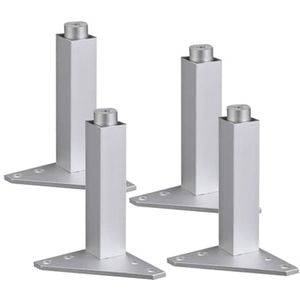 AVIMYA 4 stuks verstelbare zilveren aluminiumlegering driehoek basis meubels benen kast bank voeten (kleur: 4 stuks 100 mm)