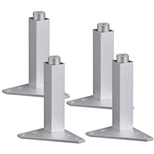 AVIMYA 4 stuks verstelbare zilveren aluminiumlegering driehoek basis meubels benen kast bank voeten (kleur: 4 stuks 180 mm)