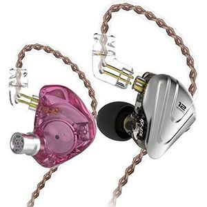 J&R KZ ZSX Terminator Metalen Headset 5BA+1DD Hybrid 12 drivers HIFI Bass Oordopjes In-Ear Monitor Ruisonderdrukkende Oortelefoon (met microfoon, paars)