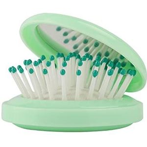 Zakformaat opvouwbare airbag kam met spiegel compacte draagbare reizen kleine haarborstel cosmetische spiegel hoofd massager kam borstel (kleur: groen)