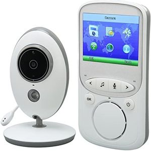 Slimme Babyfoon, 2,4 Inch HD LCD-scherm 2,4 GHz Draadloos, Babyfoon met Lage Vervorming voor Thuis (EU-stekker)