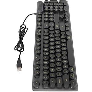 Gamingtoetsenbord, USB-aansluiting Ergonomisch Waterdicht Bedraad Computertoetsenbord voor AIO (Punk zwart)