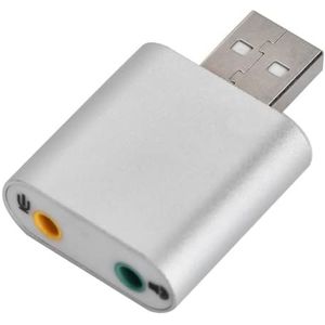 Externe USB-geluidskaart, USB 2.0 USB1.1 Externe audiokaart 7.1-kanaals voor thuis voor op kantoor(Zilver)
