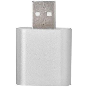 Externe audiokaart, externe USB-geluidskaart USB 2.0 USB1.1 Aluminiumlegering Materiaal 3D-stereo voor kantoor voor thuis(Zilver)