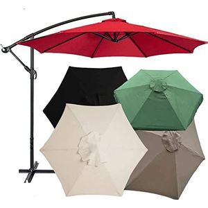 Sun Umbrella Replacement Fabric Garden Parasol Canopy Cover, UV 30+ Protection for Garden Umbrella, UV Protective Waterproof (3m/6-Ribs,Khaki)