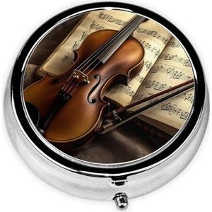 Pillendoos 3 compartimenten reizen pillenorganisator draagbare medicijnorganisatoren waterdichte viool en boek pillenetui voor zak of portemonnee