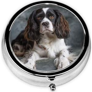 Pillendoos 3 compartimenten reizen pillenorganisator draagbare medicijnorganisatoren waterdichte spaniël op de bank pillenetui voor zak of portemonnee