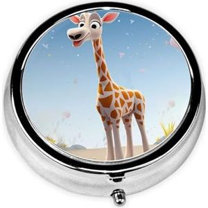 Pillendoos 3 compartimenten reizen pillenorganisator draagbare medicijnorganisatoren waterdichte cartoons giraffe pillenetui voor zak of portemonnee