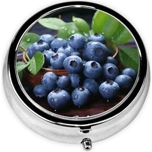 Pillendoos 3 compartimenten reizen pillenorganisator draagbare medicijnorganisatoren waterdichte heerlijke bosbessen pillenetui voor zak of portemonnee