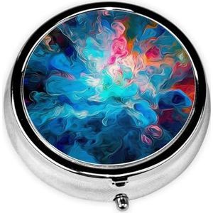 Pillendoos 3 Compartiment Reizen Pil Organizer Draagbare Geneeskunde Organisatoren Waterdicht Blauw Esthetische Kleur Splash Pill Case voor Pocket of Portemonnee