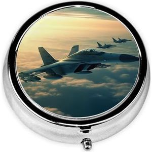 Pillendoos 3 Compartiment Reizen Pil Organizer Draagbare Geneeskunde Organisatoren Waterdichte Vliegtuigen Fighter Jets Pil Case voor Pocket of Portemonnee