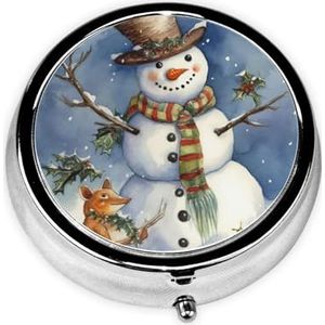 Pillendoos 3 compartimenten reizen pillenorganisator draagbare medicijnorganisatoren waterdichte winter sneeuwpop pillenetui voor zak of portemonnee