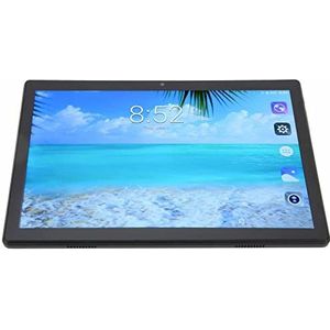 10,1 Inch Tablet 6GB RAM 128GB ROM Dubbele Luidsprekers EU-stekker 100-240V 5000mAh FHD-tablet voor Werk (Zwart)