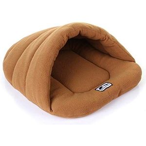 Wudimaoyiyouxian winter warme pantoffels stijl hond bed huisdier hond huis heerlijk zacht geschikt kat hond bed huis voor huisdieren kussen grot bed, 48X58CM, Goud