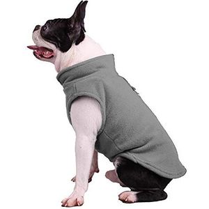 Wudimaoyiyouxian Fleece Huisdier Hond Kleding Jack, Winter Franse Bulldog Kleding, Puppy Hond Jas Voor Kleine Honden Pug Chihuahua, L, Grijs