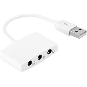 Externe Geluidskaart, USB-audioadapter met 3,5 Mm Koptelefoon- en Microfoonaansluiting, Plug en Play, voor Desktopcomputers, Notebook