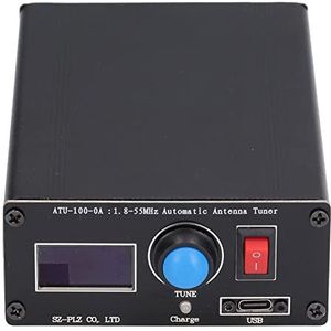 ATU-100 1.8-55MHz Automatische Antennetuner, 0.96in OLED Radio Antenne Tuner, Mini 100W Open Bron Kortegolf automatische antennetuner met Huisvesting Geassembleerd Machine, 10-15VDC, 1870pF