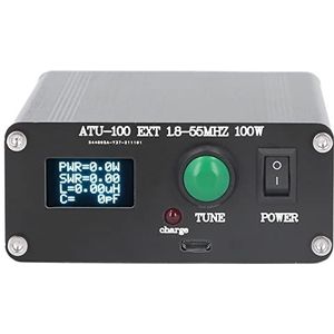 XJCX ATU-100 1.8-50MHz Automatische Antenne Tuner, Tiny 100W Open Source Kortegolf Automatische Antenne Tuner, 0.95"" OLED Aluminium Tester met Metalen Behuizing Gemonteerd, 1869pF Condensator