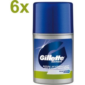 Gillette - Moisturizer - After Shave Cream - Hydraterende Gezichtscrème - 6x 50 ml - Voordeelverpakking