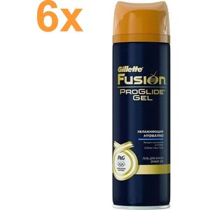 Gillette Fusion ProGlide - Hydraterende Scheergel - 6x 200ml