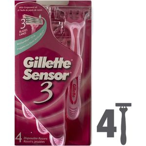 Gillette Sensor3 - 4 Stuks - Wegwerpscheermesjes