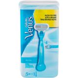 Gillette - Venus Smooth - Scheerapparaat + Vervangende Messjes - 5 st
